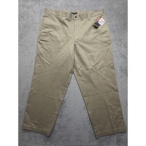 Cambridge Classics Pants Mens Measured 42x29 Khaki Chino 100% Cotton Flat Front‎